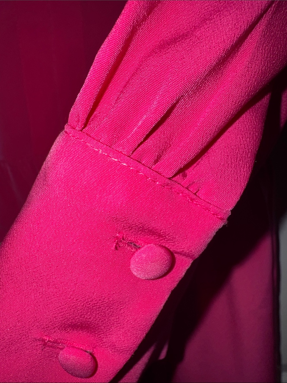 Karl Lagerfeld Hot Pink Long Sleeve Belted Dress - Picture 4 of 16